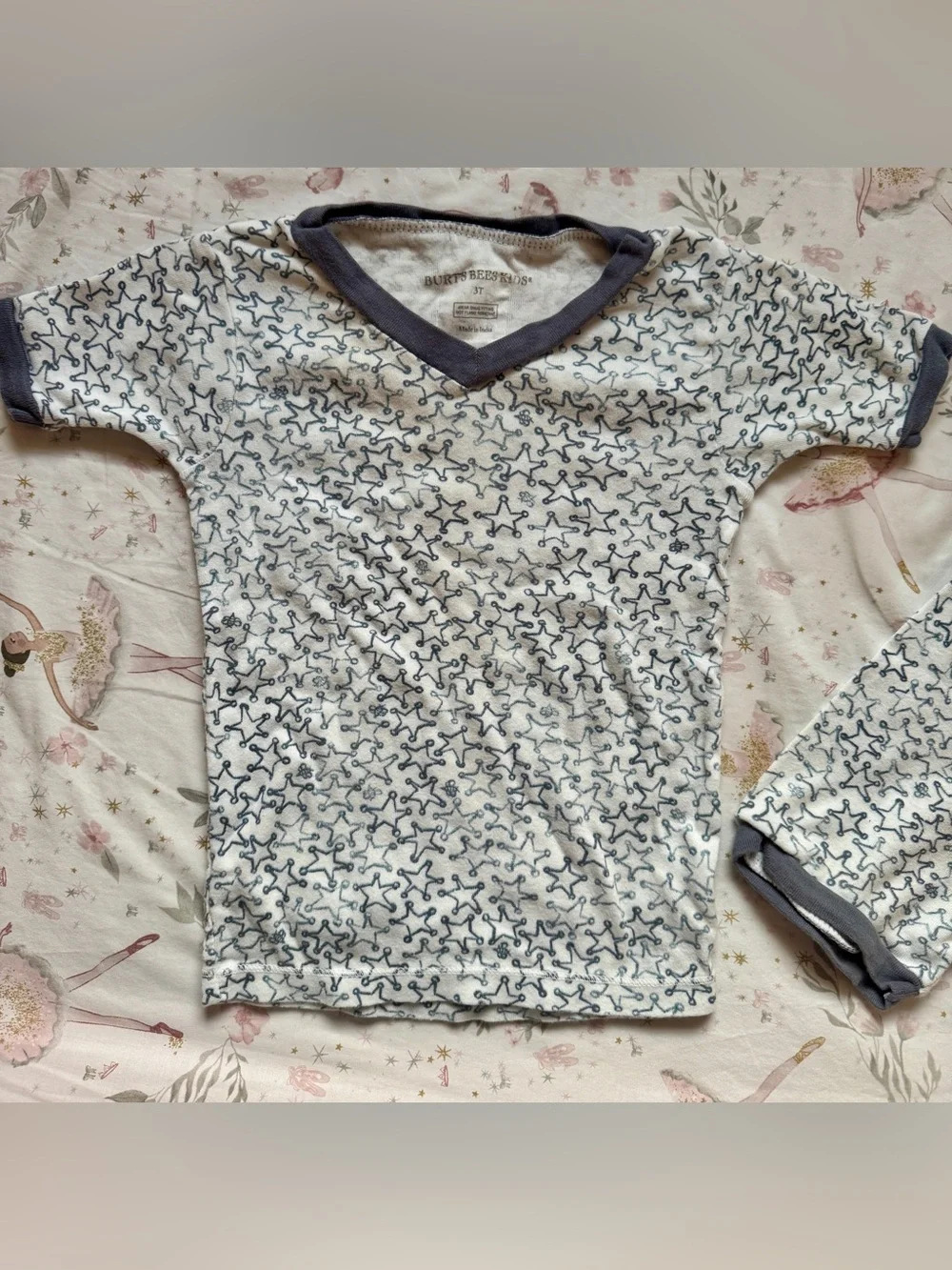 Burt’s Bees Kids 3T Organic Cotton Star Print 2-Piece Pajama Set